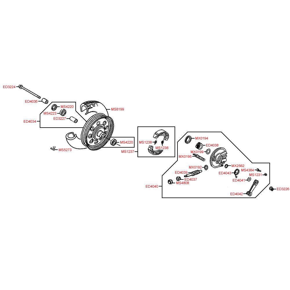 F07 Přední kolo s brzdou - Kymco DJ 50