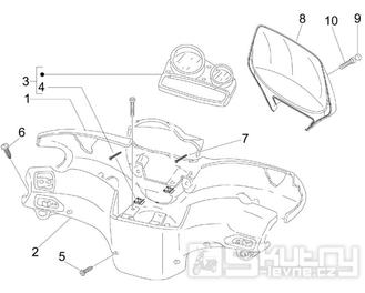 3.01 Kryt řidítek - Gilera Stalker 50 2T 2008-2011 (ZAPC40100, ZAPC40101)