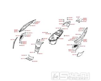 F12 Zadní kapotáž a úložný prostor pod sedačkou - Kymco Super 8 50 2-Takt