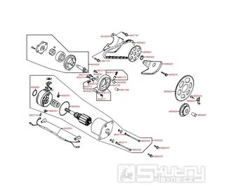 E07 Startér / Olejové čerpadlo - Kymco Grand Dink 125 [SH25DA]