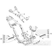 2.01 Rám, stupačky - Gilera Runner 200 VXR 4T LC 2006 UK (ZAPM46400)