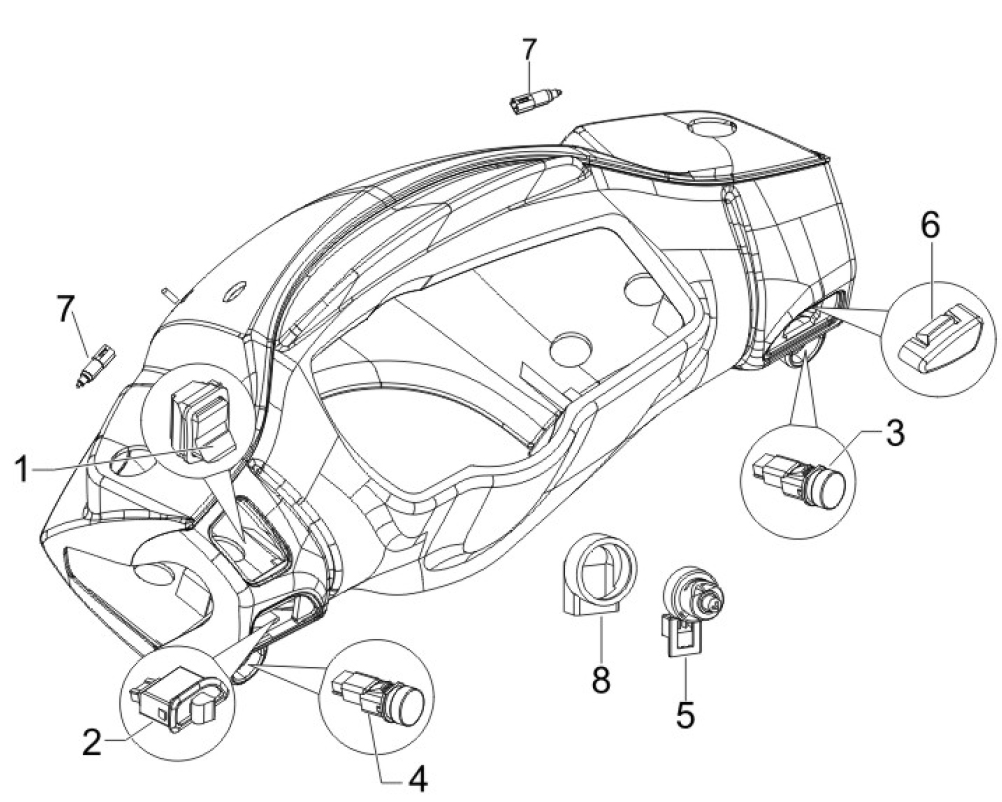 6.01 Přepínače světel a blinkrů, tlačítko startování a houkačky - Gilera Runner 200 ST 4T LC 2008-2011 (ZAPM46401)