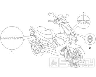 2.38 Samolepky, loga - Gilera Runner 200 VXR 4T LC 2005-2006 (ZAPM46200)