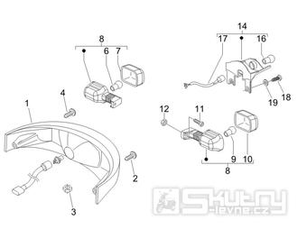 6.04 Zadní světlo a blinkry - Gilera Nexus 500 SP 4T LC 2006-2007 (ZAPM35200)