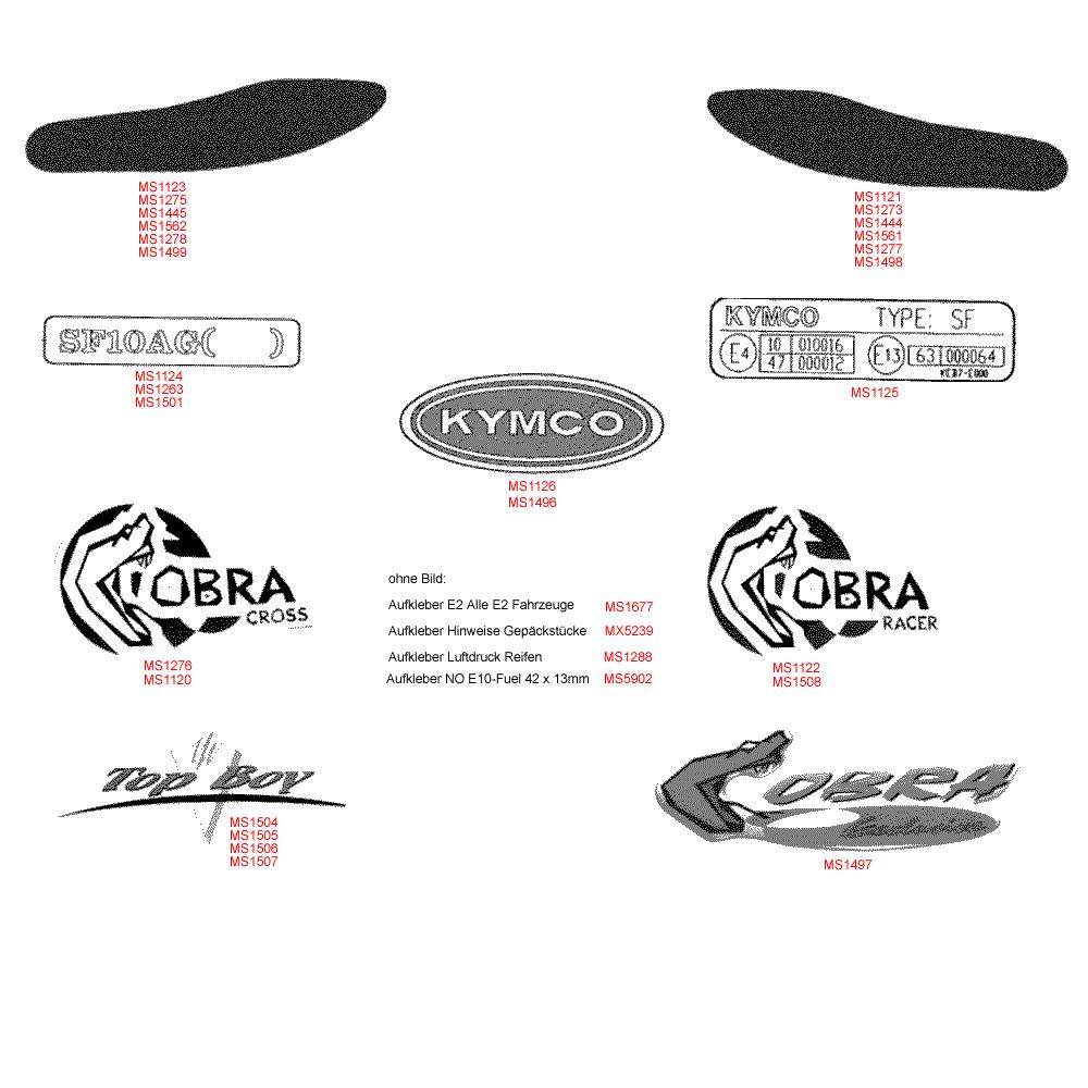 F23 Znaky a nálepky - Kymco Top Boy 50 (COBRA)