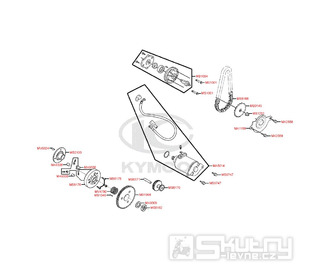 E06 Startér a olejové čerpadlo pro Kymco Super 8 125 [LC2U82000] (KL25CA) KC125T-B