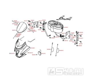 F03 přední kapotáž a tachometr - Kymco PULSAR 125 M