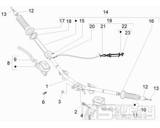3.06 Řidítka, gripy, brzdové páčky - Gilera Runner 50 PureJet 2010-2011 (ZAPC46200)