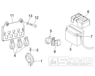 6.05 Baterie, houkačka, relé - Gilera Nexus 250 4T LC 2007 (ZAPM35300)