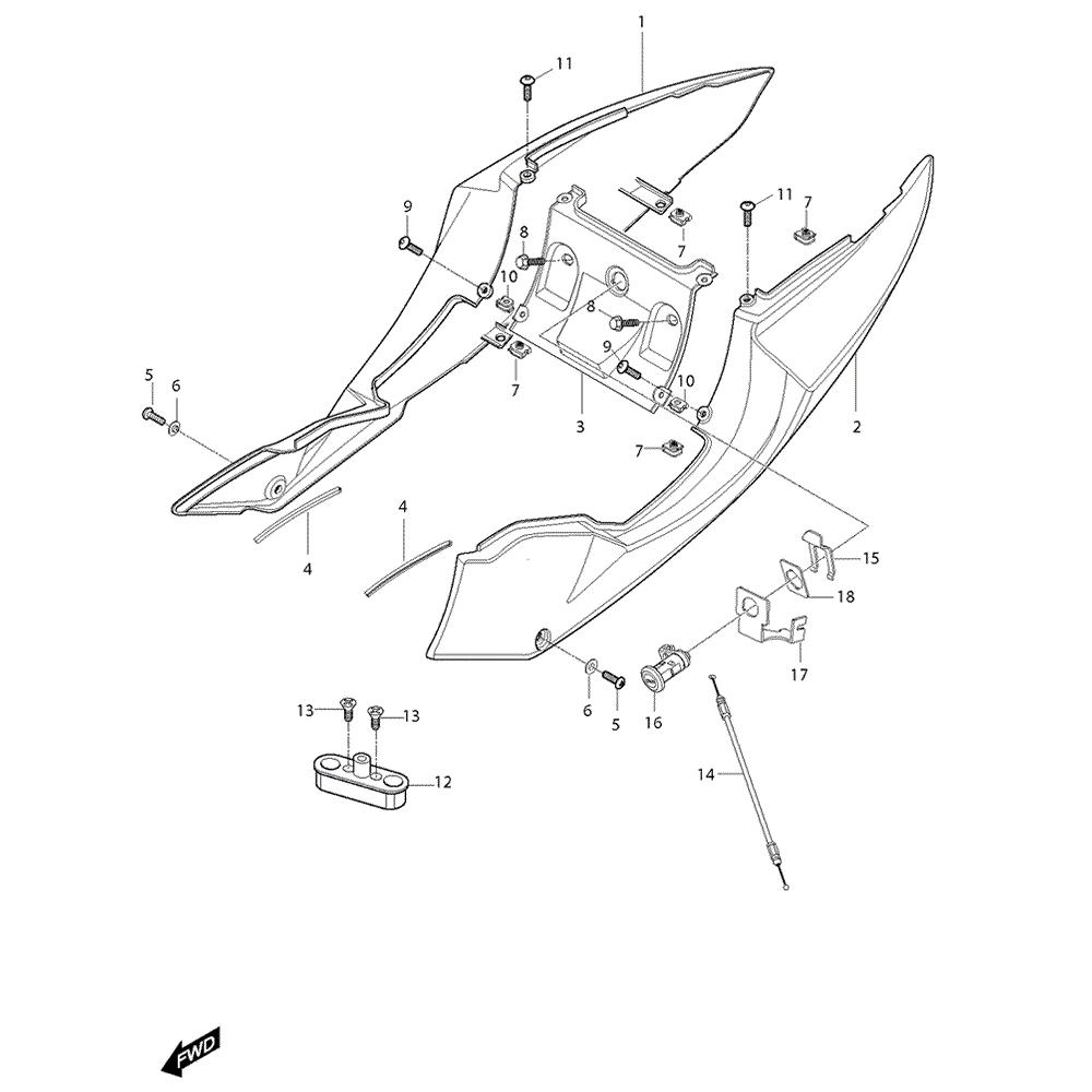 FIG33 Zadní kapotáž - Hyosung GT 125 NE