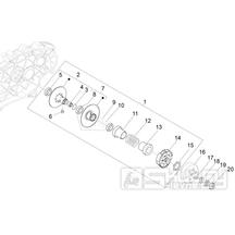 1.14 Zadní řemenice - Gilera Fuoco 500ccm 4T-4V ie E3 LT od 2013 (ZAPM83100...)