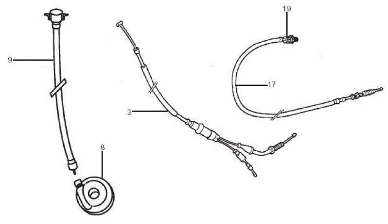 5.03 Převodník tachometru, náhon, ovládací lanka - Gilera SMT 50 od roku 2006, D50B0 (ZAPG12D1)