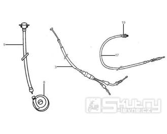 5.03 Převodník tachometru, náhon, ovládací lanka - Gilera SMT 50 od roku 2006, D50B0 (ZAPG12D1)