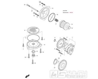 14 Olejové čerpadlo / Filtr - Hyosung GV 650i E