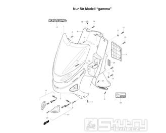 27a Přední kapotáž Gamma - Hyosung SB 50 Gamma