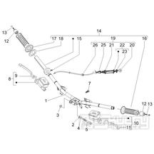 3.06 Řidítka, gripy, brzdové páčky - Gilera Runner 200 VXR 4T LC 2006 UK (ZAPM46400)