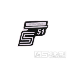 Nápis S51 Enduro samolepicí fólie bílá pro Simson S51 / S51 Enduro
