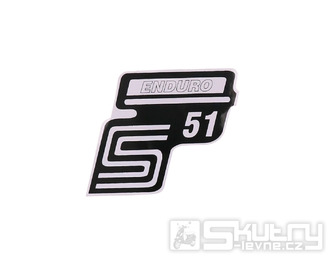 Nápis S51 Enduro samolepicí fólie bílá pro Simson S51 / S51 Enduro