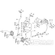 5.01 Brzdový třmen, destičky - Gilera Nexus 500 4T LC 2006-2008 (ZAPM35200)