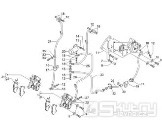 5.01 Brzdový třmen, destičky - Gilera Nexus 500 4T LC 2006-2008 (ZAPM35200)