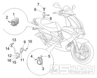 6.06 Regulátor napětí, zapalovací cívka a kabel - Gilera Runner 125 VX 4T 2005-2006 UK (ZAPM46100)