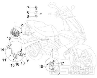 6.06 Regulátor napětí, zapalovací cívka a kabel - Gilera Runner 200 VXR 4T LC Race 2006 UK (ZAPM46200)