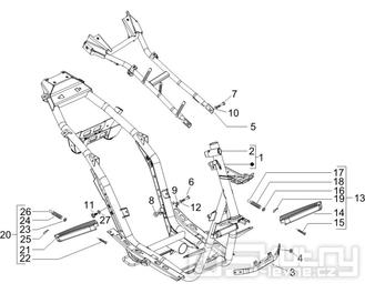 2.01 Rám, stupačky - Gilera Runner 125 "SC" VX 4T 2006-2007 (ZAPM46100)