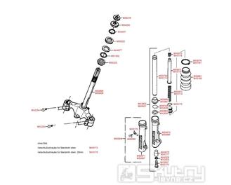 F06 Přední tlumiče / sloupek řízení - Kymco Yager 50 (Spacer 50)