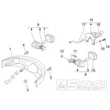 6.04 Zadní světlo a blinkry - Gilera Nexus 250 4T LC 2006 UK (ZAPM35300)