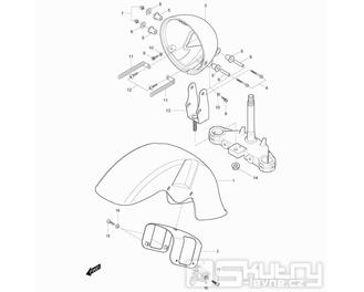 37 Přední blatník / Držák světla - Hyosung GV 125C Aquila TTC