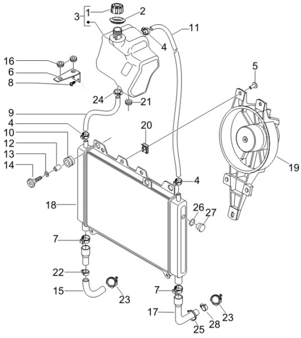 2.55 Chladič - Gilera Nexus 250 4T LC 2007 (ZAPM35300)