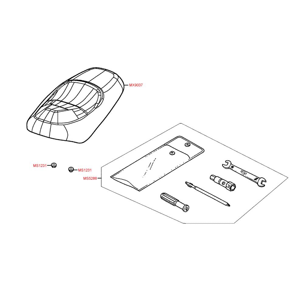 F10 Sedadlo a nářadí - Kymco YUP 50