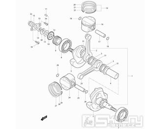06 Kliková hřídel / Píst - Hyosung GT 250i R