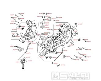 E09 Skříň klikové hřídele / olejové čerpadlo - Kymco Super 9 AC 50