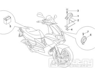 6.05 Baterie, houkačka, relé - Gilera Runner 200 VXR 4T LC Race 2006 (ZAPM46400)