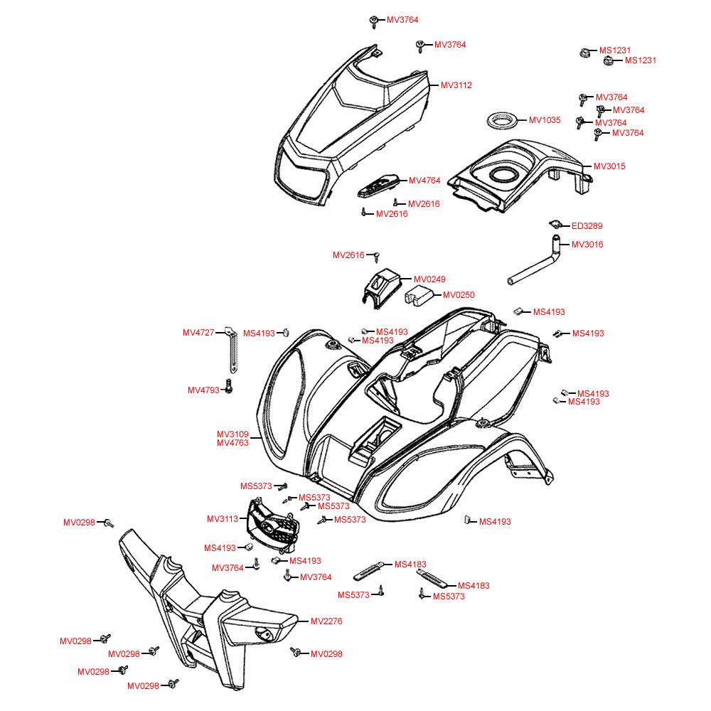 F05 Přední kapotáž - Kymco MXU 150