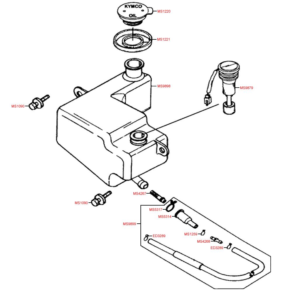 F12 Olejová nádrž - Kymco Yager 50 (Spacer 50)