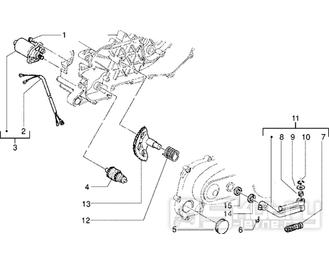 T11 Elektrický a nožní startér - Gilera Storm 50ccm 1998-2005 (TEC2T...)