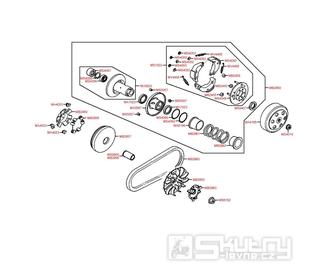 F05 Variátor a zadní řemenice - Kymco NEWSento 50i SE10BC