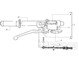 T34 Přední brzdová páčka, rukojeť - Gilera DNA 50ccm 2T 1998-2005 (ZAPC27000...)