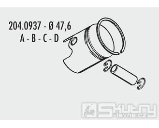 Pístní sada Polini (A) - Yamaha - Ø 47,6 mm