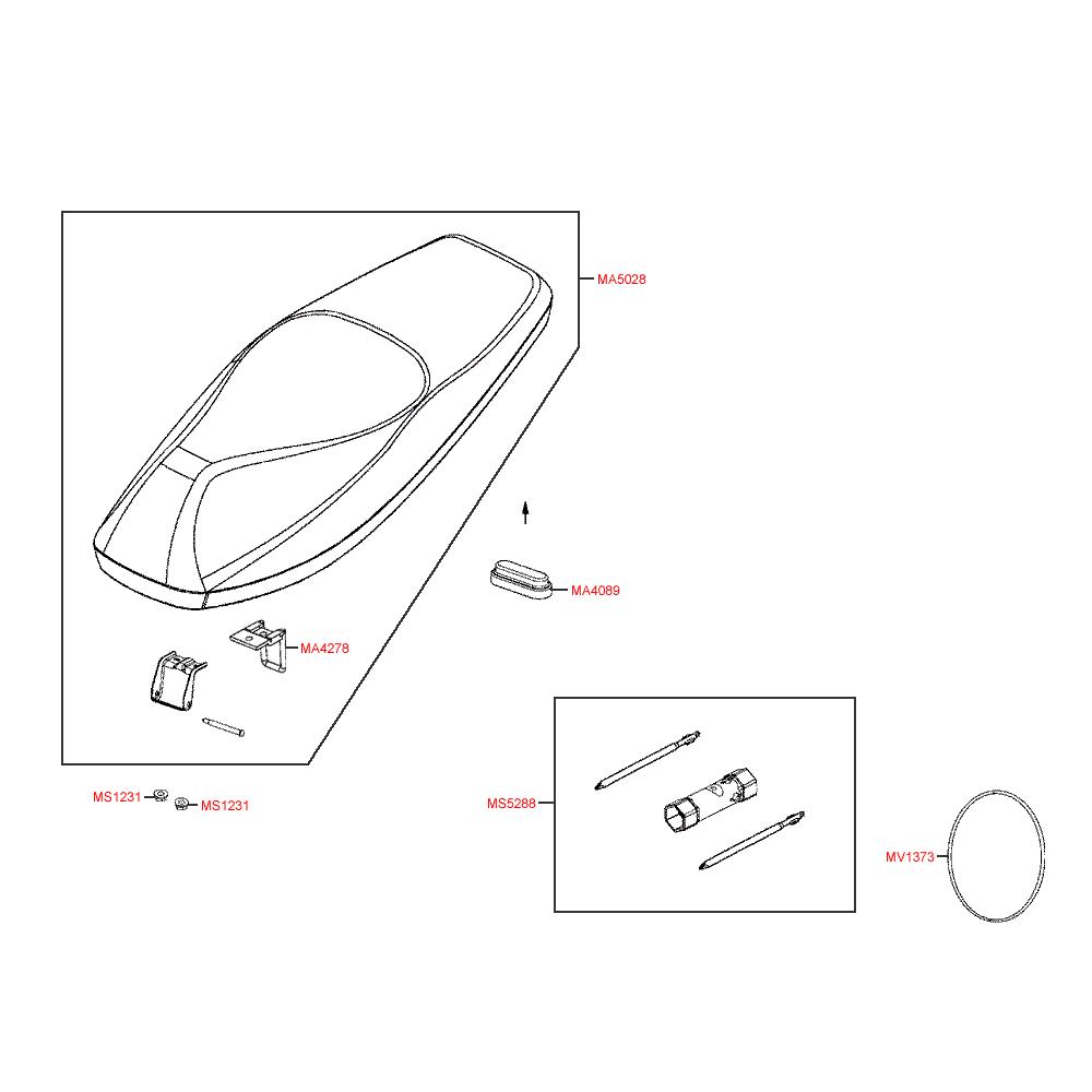 F09 Sedačka a nářadí - Kymco Agility 125 MMC