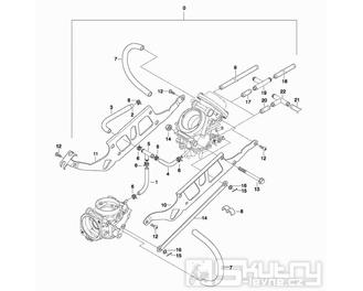 11 Držák a přípojka pro karburátor- Hyosung GT 650 N (Naked)