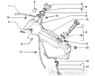 T34 Palivová nádrž - Gilera Runner 50 Poggiali do roku 2005 (ZAPC36200...)