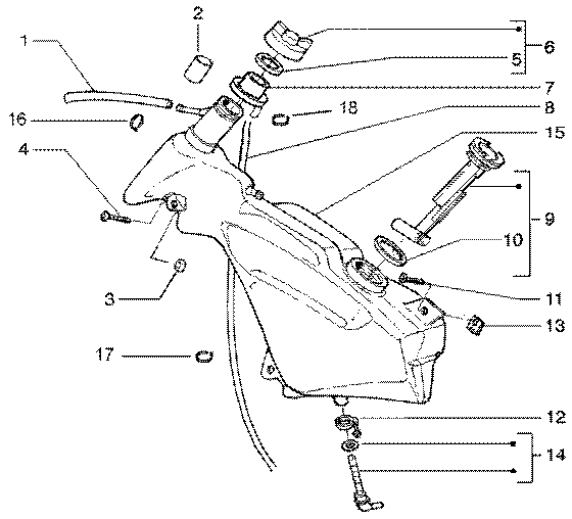 T34 Palivová nádrž - Gilera Runner 50 Poggiali do roku 2005 (ZAPC36200...)