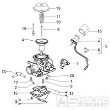 1.40 Karburátor (jednotlivé díly) - Gilera Runner 125 "SC" VX 4T 2006-2007 (ZAPM46100)