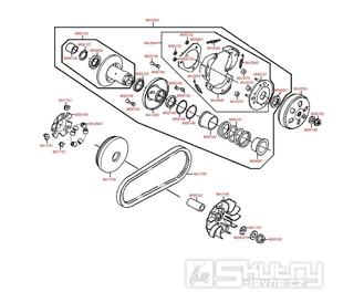 E05 Variátor / spojka - Kymco People S 125