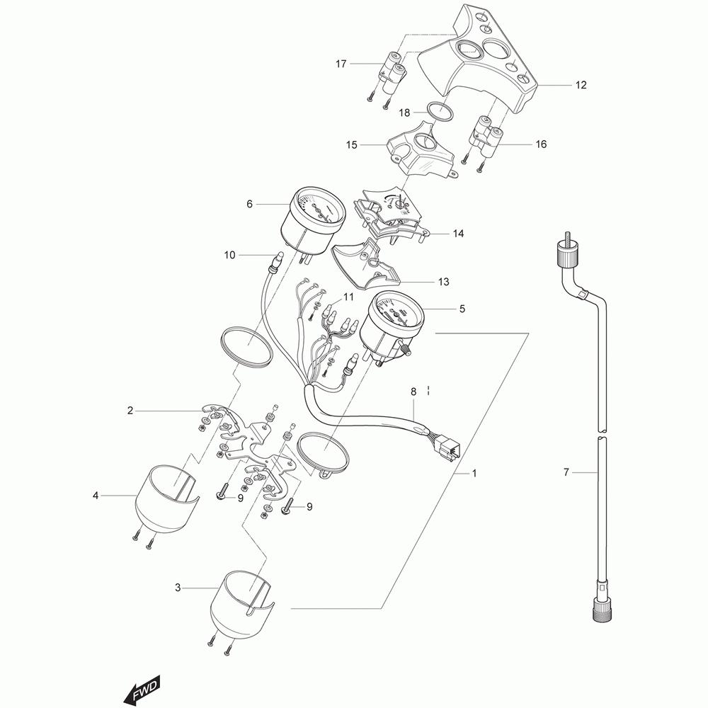 21 Tachometr / Otáčkoměr - Hyosung GT 125 N E3 (Naked)