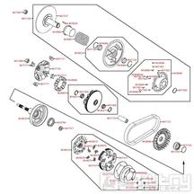 E06 Variátor / řemen variátoru / spojka - Kymco MXU 400
