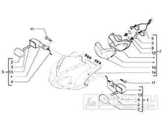T41 Přední světlo a blinkry - Gilera DNA 180ccm 4T LC do 2005 (ZAPM26000...)